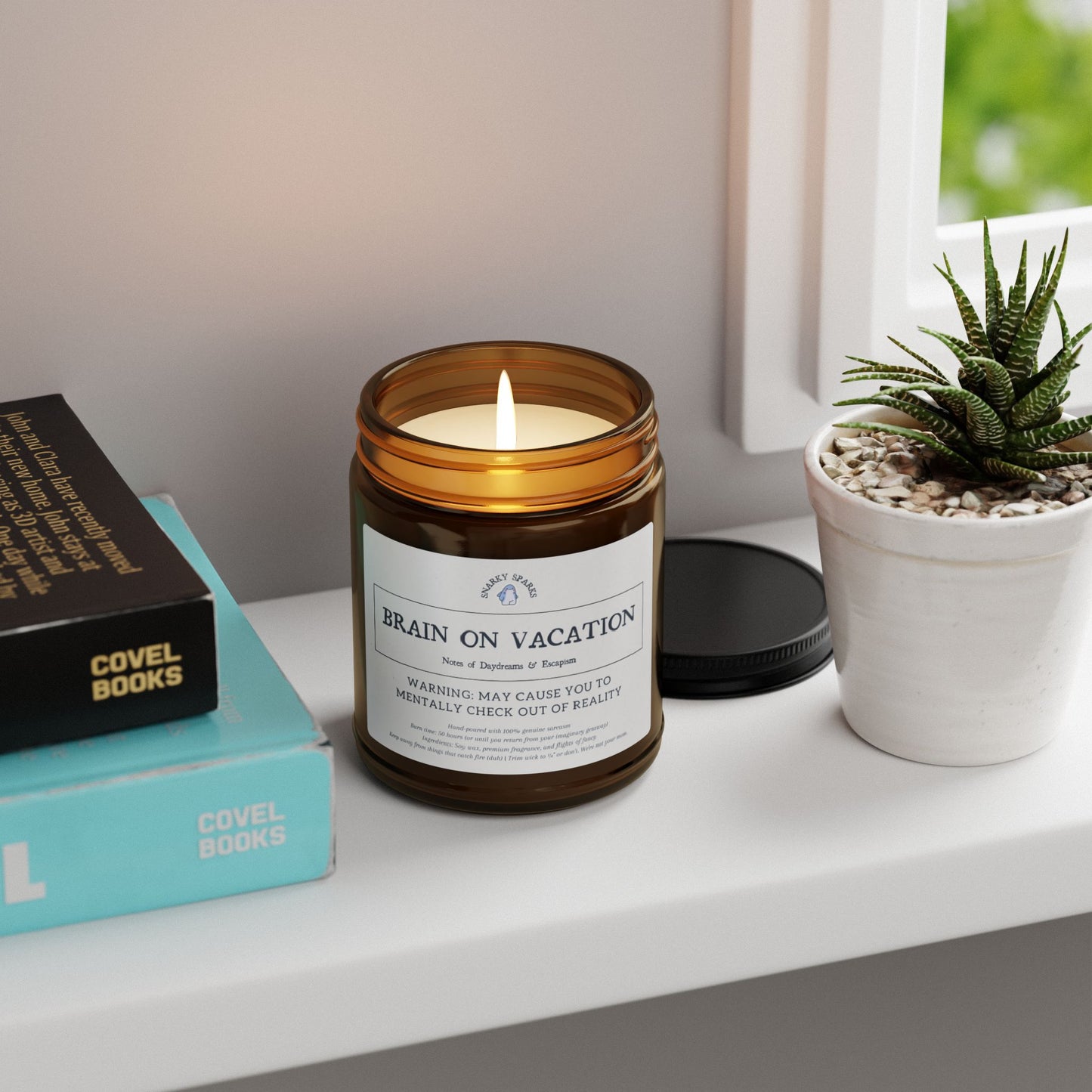 Brain on Vacation - Snarky Sparks - Scented Soy Candle