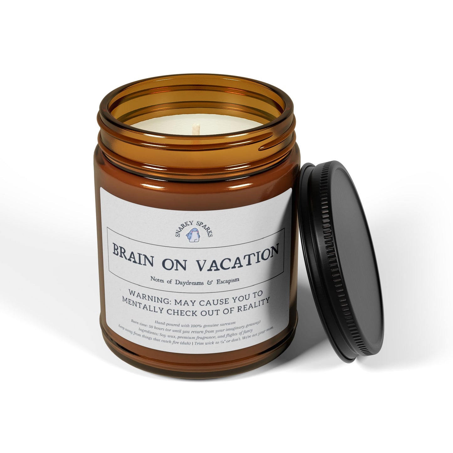 Brain on Vacation - Snarky Sparks - Scented Soy Candle